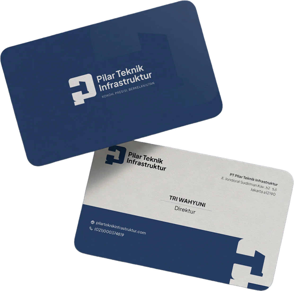PT Pilar Teknik Infrastruktur business card front and back presentation