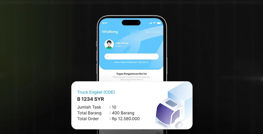 Waroong driver delivery task and vehicle summary interface